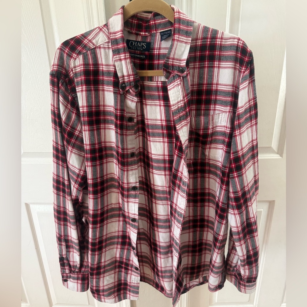 Chaps Red and Black Checkered Shirt